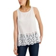 thumbnail image 1 of Adyson Parker Womens Cotton Eyelet Peplum Top, 1 of 1