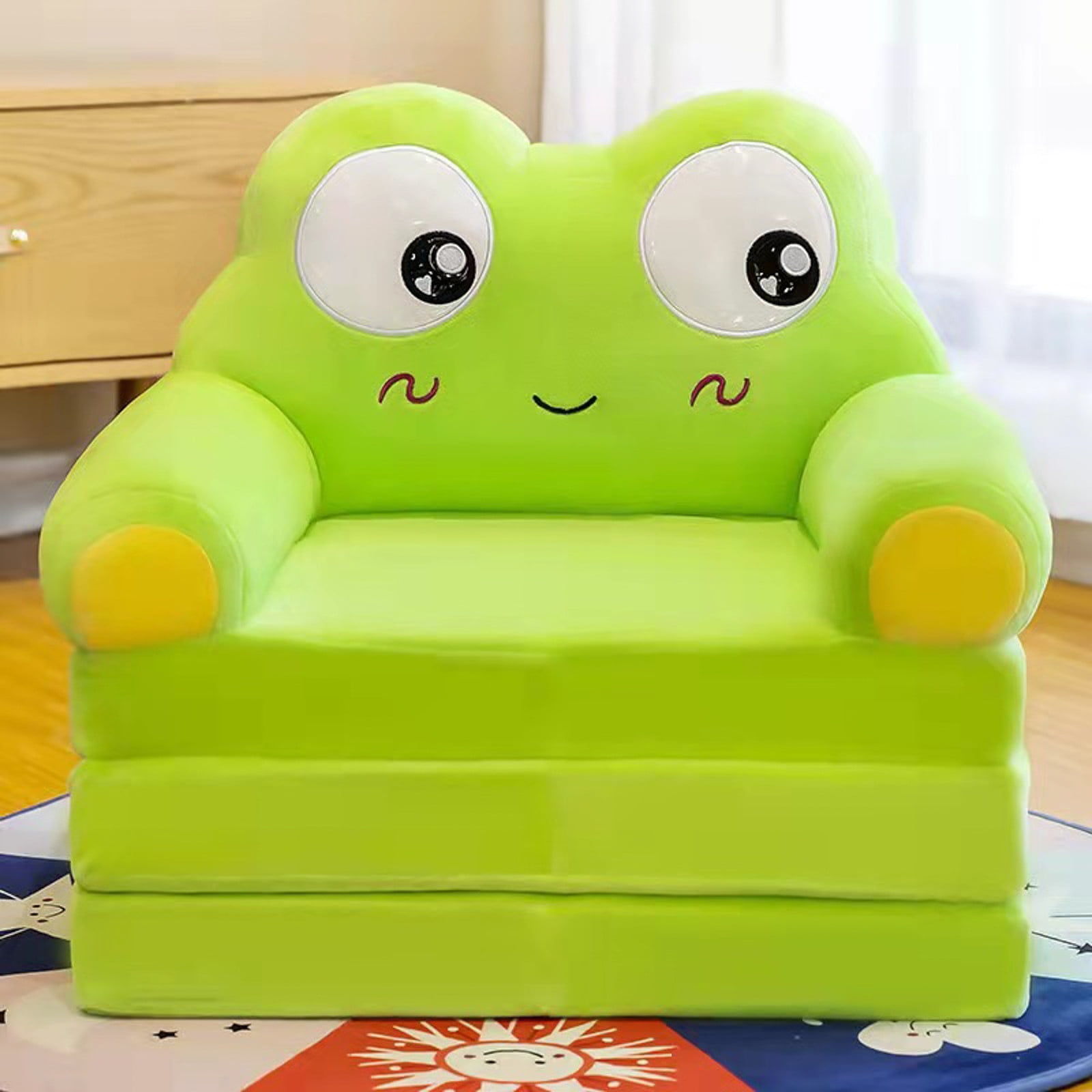 Adzgya Cushion Plush Foldable Kids Sofa Backrest Armchair 2 In 1