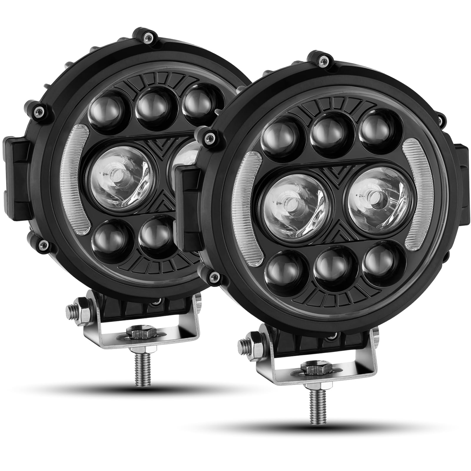 Adzoon Round LED Off STF9 Road Lights,100W Flood Spot Combo Beam LED