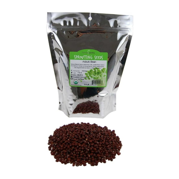 Adzuki Sprouting Seed Mix - Organic - 2.5 Lbs - Handy Pantry Brand - Dried Adzuki Seeds for Sprouts, Cooking, Soup, Food Storage