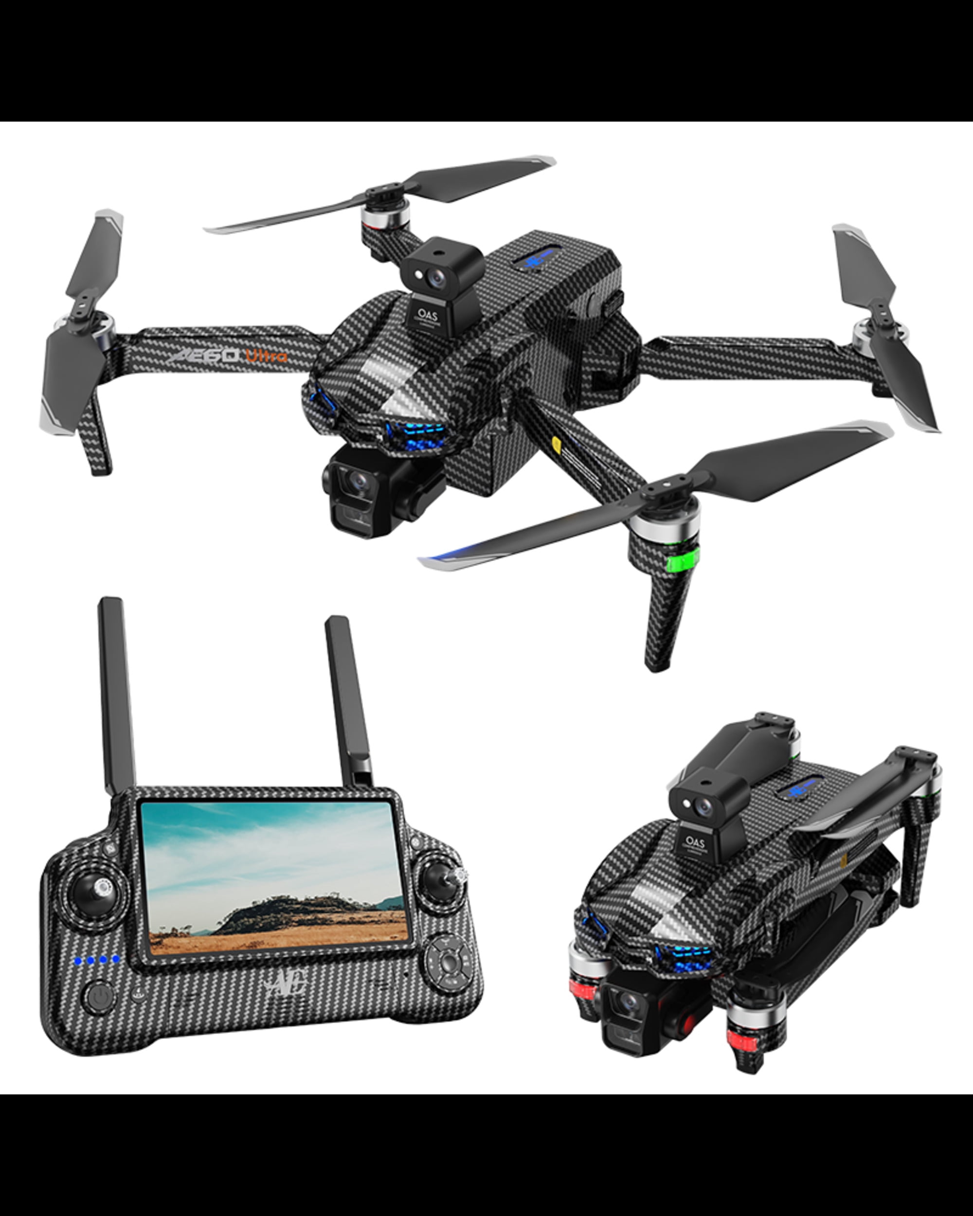 Ae60 Ultra GPS Camera Drone with 4K HD Camera, Screen Controller, Obstacle Avoidance and Auto Return for Adults