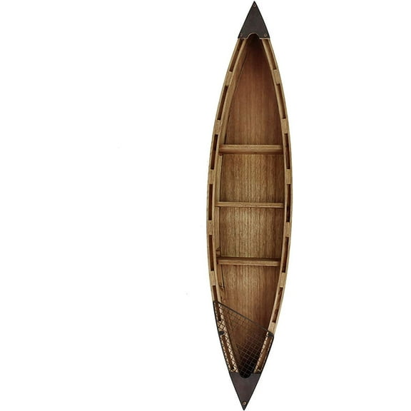 Aecipl Solid Wood Boat Shelf Decorative Nautical Wall Decor Beach Themed Bookcase Large Wooden 3-Tier Display Shelves for Home Kitchen Bedroom Living Room (47" H)