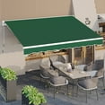 thumbnail image 1 of Aecojoy 13' x 10' Green Manually Retractable Patio Awning, UV Resistant, 1 of 9