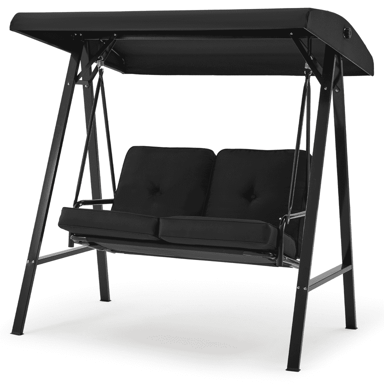 AECOJOY 2-Adult Metal Front Yard Patio Canopy Porch Swing