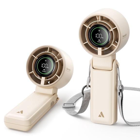 Aecooly 3-in-1 Portable Fan - Turbo Cooling, 22H Runtime, USB Rechargeable, Foldable Handheld Fan for Travel, Summer, Gifts for Her