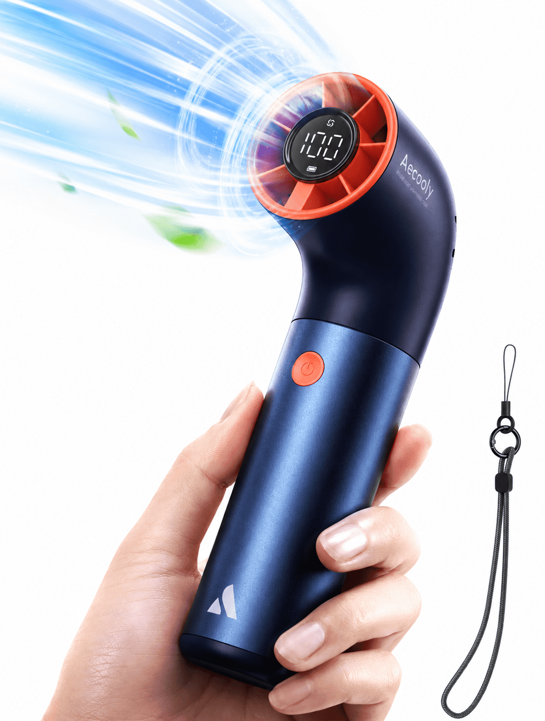 Aecooly Handheld Rechargeable Fan, 14.5H Runtime Portable Cooling Fan with 19000 RPM Turbo Power, 4500mAh, 7 Speeds, Aluminum Alloy Mini Personal Fan, USB-C Fast Charging for Travel, Outdoor & Office