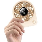 Aecooly Mini Portable USB Desk Fan, Small Enough to Hold 4.2 in Mighty Desktop Fan, USB & Battery Powered Quiet Table Fans, 4 Speeds Rechargeable Personal Fans for Home, Office, Travel, Gifts -Black