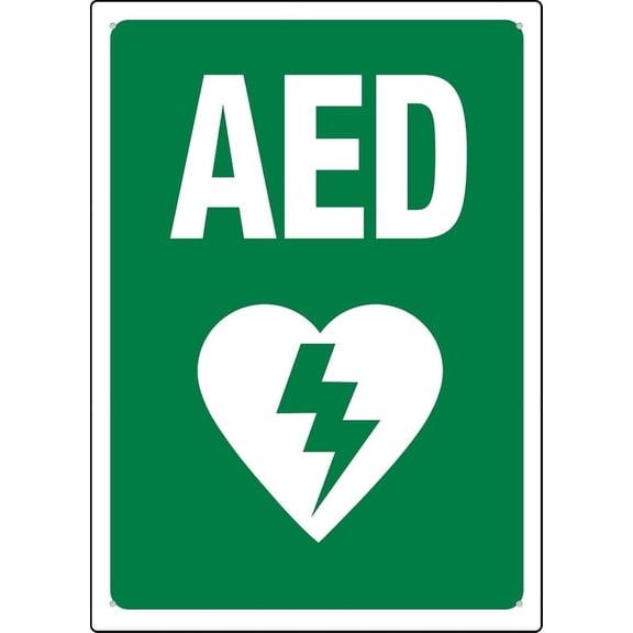 Aed Sign Green and White Signs Outdoor, Uv Printed Aluminum, Weatherproof and Security Signs for Home Or Business ,812 inch