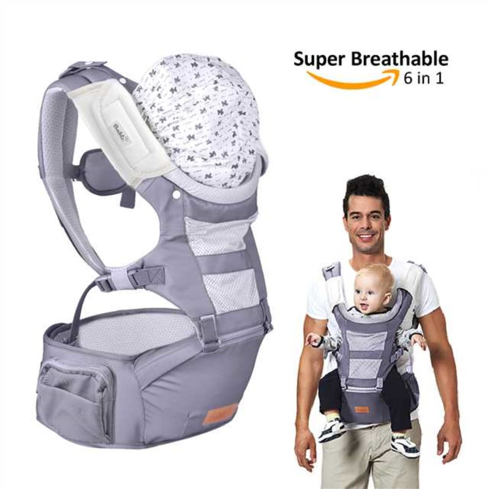Aedavey 6in1 Convertible Ergonomic Baby Carrier Hip Seat Kangaroo Bag, Detachable