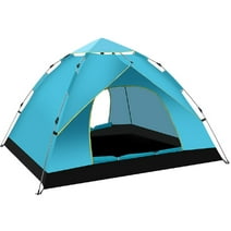 Aedavey Camping Tent 3 Person Automatic Pop Up Instant Tent Waterproof Windproof Portable 7' x 7' x 53" Lake Blue