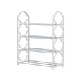 thumbnail image 1 of Aedtie Clearance 4 Tier Stainless Steel Shoe Rack Easy to Install And Space Saving Shoes Organizer Standing Shoes Rack with Sturdy Frame Shoe Rack for Closet Entryway Bedroom Floor Outdoor White, 1 of 9