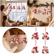 Aeepics 4Pack Hanging Art For Adult Christmas Ornament DIY Painting Pendant Ornament Acrylic Art Painting Board