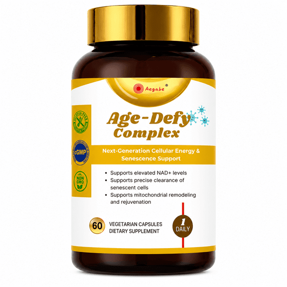 Aegabe Advanced 4-in-1 Cellular Longevity Formula with NR, Urolithin A, Fisetin & Trans-Resveratrol - 60 Capsules (2-Month Supply) - One Capsule Daily for NAD+ Boost & Mitochondrial Renewa