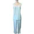 thumbnail image 1 of Aegean Apparel Solid Gauze Tank Capri Pajama Set, Mint - Small, 1 of 1