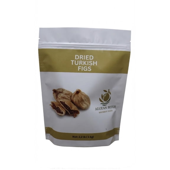 Aegean Bites Gourmet Food Dried Turkish Figs, Premium Whole Fruit, No Added Sugars, Vegan