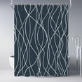 thumbnail image 1 of Aegean Blue Shower Curtain for Bathroom with Hooks,Shower Curtain Set,White Stripe Bath Curtains Decorative Shower Curtains Water Repellent Washable, 72x84, 1 of 6