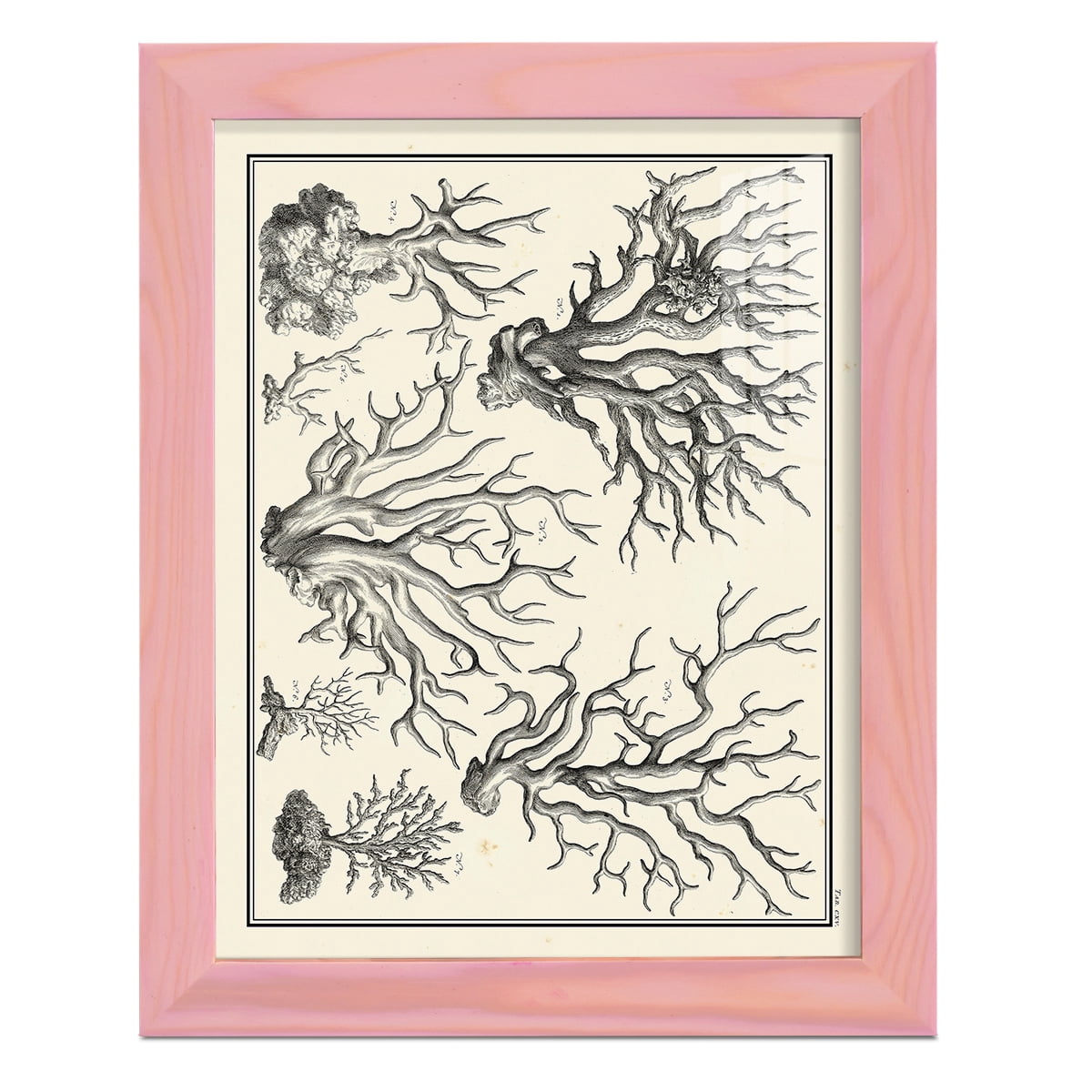 Aegean Collection III -Framed Print w/glass-Sunset Pink