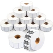 Aegis Adhesives - 1.2” X 0.85” Direct Thermal Multipurpose Labels for Return Address, QR Barcodes, Perforated & Compatible with Zebra Desktop Printers (12 Rolls, 1500/Roll)