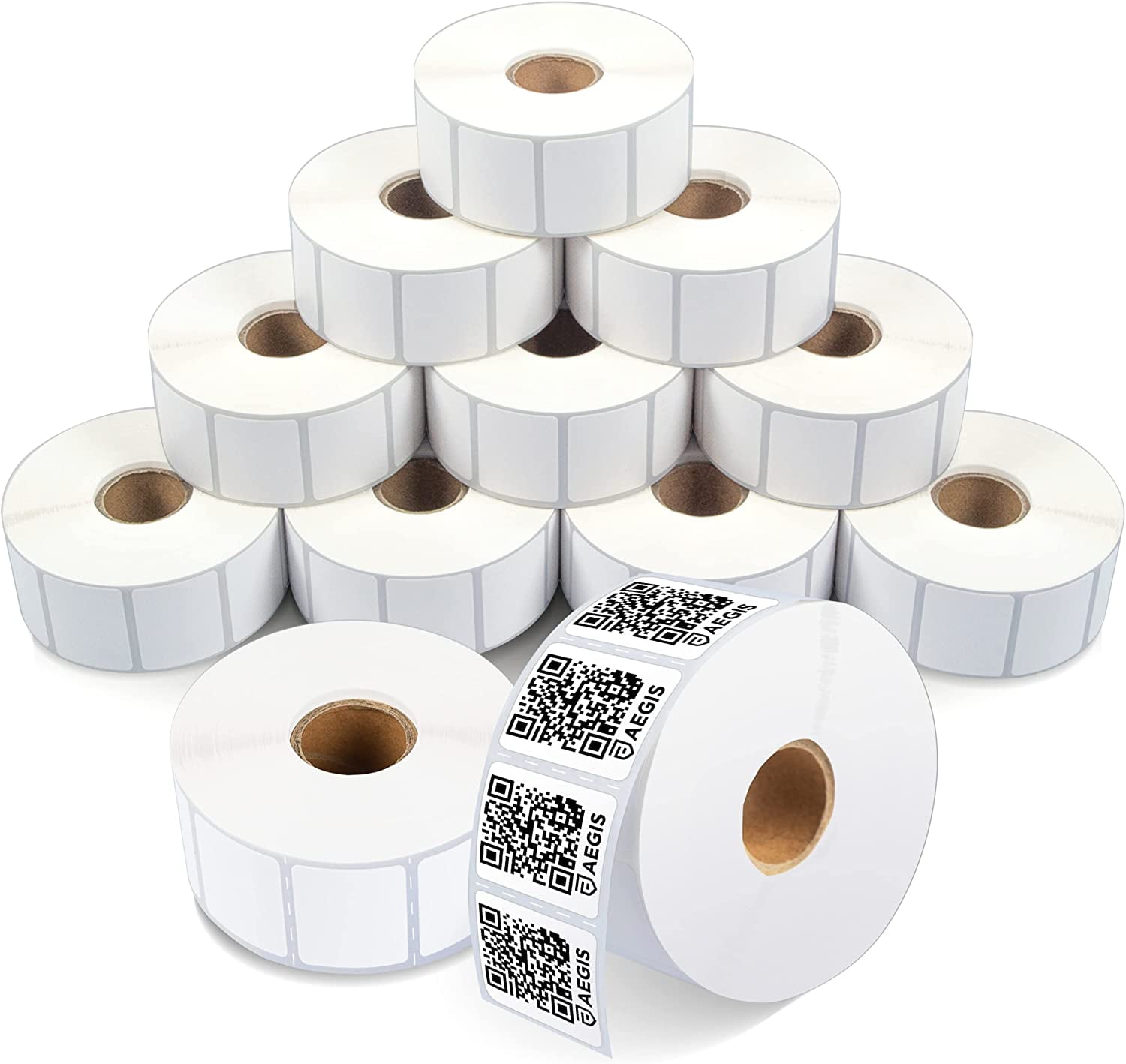 Aegis Adhesives 1 ½” X 1” Direct Thermal Labels, Perforated