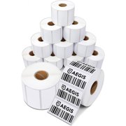 Aegis Adhesives - 2 ¼” X 1 ¼” Direct Thermal Labels for Barcodes, Address, Perforated & Compatible Rollo, Zebra, & Other Desktop Label Printers (12 Rolls, 1000/Roll)