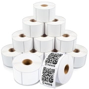 Aegis Adhesives - 2” X 2” Square Direct Thermal Multipurpose Labels for QR Codes, Barcodes, Perforated & Compatible with Rollo, Zebra, & Other Desktop Label Printers (12 Rolls, 700/Roll)