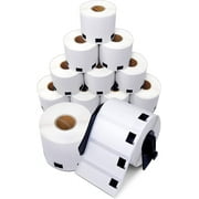 Aegis Adhesives - Compatible Label Replacement for Brother DK-1209 1.1 X 2.4  Address & Barcode, Use with QL Label Printers - 12 Rolls + 1 Frame