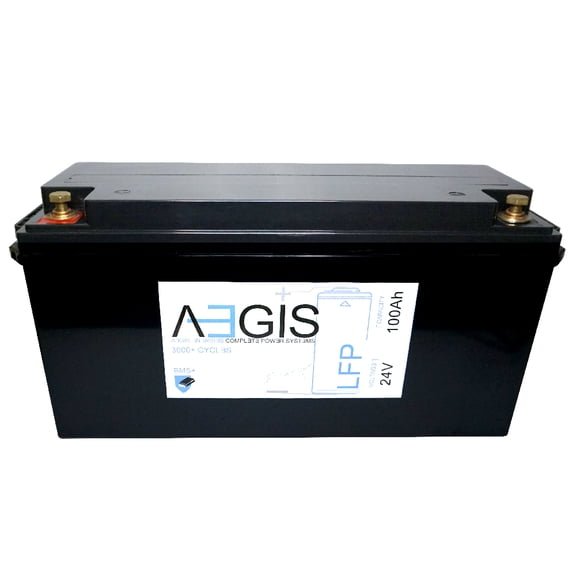Aegis Battery 24V 100Ah Lithium Battery - LiFePO4 Lithium Iron Phosphate Deep Cycle Battery