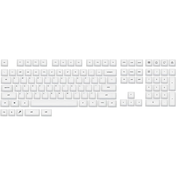 AegisSil Keycap Set, Material, Cherry Profile, 113 , 65%/75%/96%/Full Size, Custom Keyboard Keycaps Set for Cherry MX, Kailh, Outemu, Gateron Mechanical Gaming Keyboard (White)