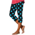 thumbnail image 1 of Aeguzox Capri Pants for Women Summer High Rise Polka Dot Capri Slim Fit Activewear,Sizes S-3XL, 1 of 6