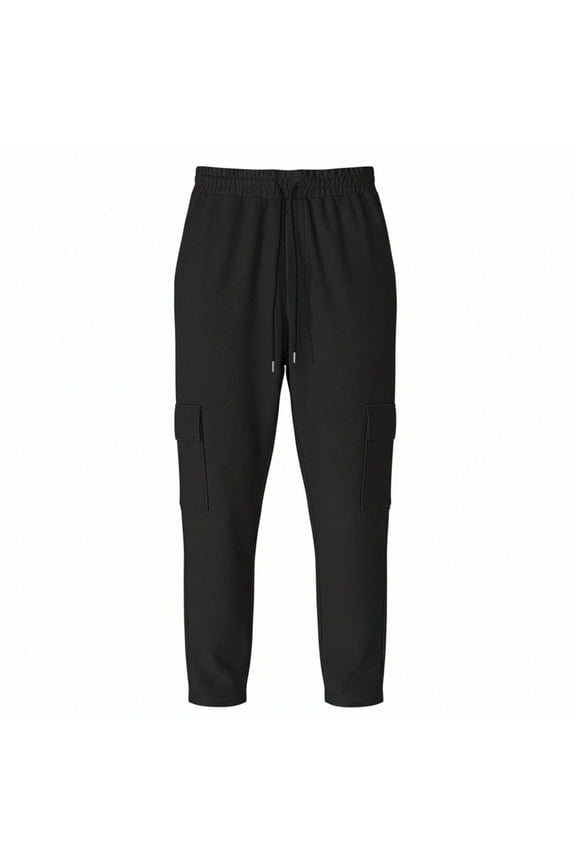 Cargo Pants for Men Breathable Waffle Knit Oversized Relaxed Tapered Fit Adjustable Drawstring Street Travel,Sizes S-3XL