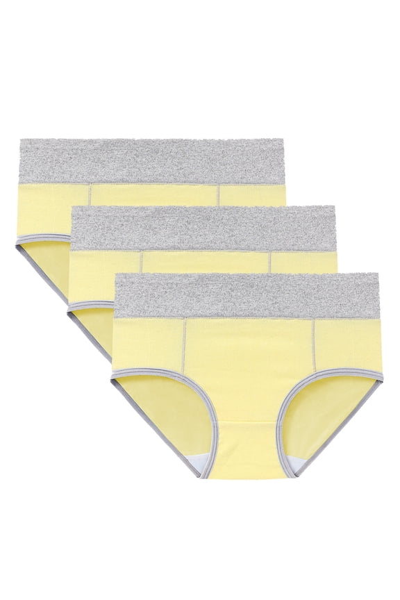 Cotton Underwear for Women 3PC High Waist Physiological Leak Proof Elastic Cotton Daily Sets,Sizes M-5XL