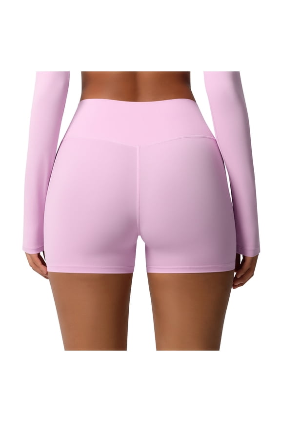 Gym Shorts Women V-Shaped Back Waistline Cut High-Stretch Recovery Silky Fabric Line-Enhancing,Sizes S-XL