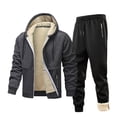thumbnail image 1 of Aeguzox Hoodie Men Two-piece set Zip-up Hoodie with Reflective Strips on The Sides and Cuffed Tracksuit Bottoms,Size M-5XL, 1 of 8