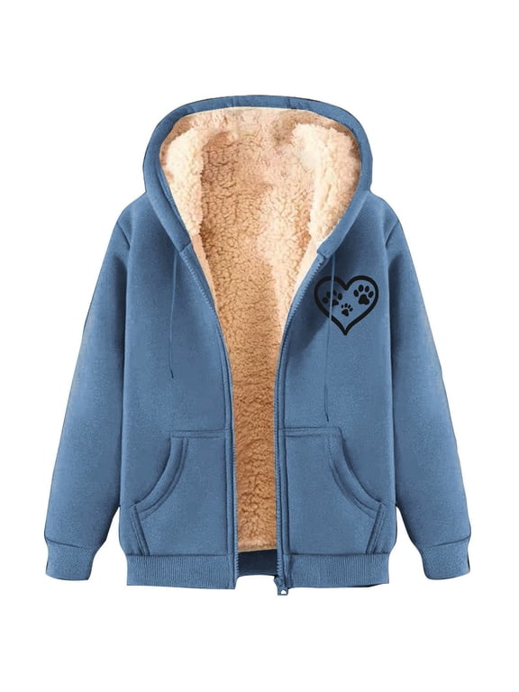 Hoodie Women Casual Zip up Drawstring Long Sleeve Top with Pockets,Sizes M-3XL