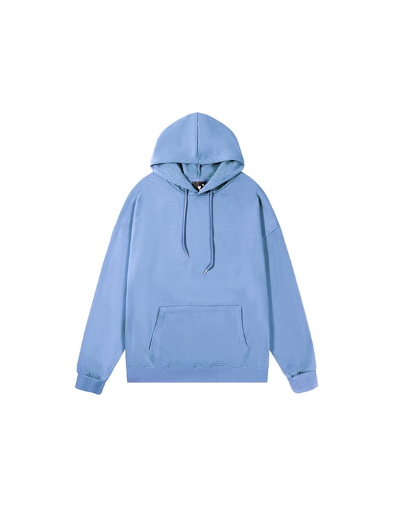 Lzobxe Hoodie for Men Heavyweight Solid Colour Dropped Shoulder Loose Fit Multi-Colour Classic Kangaroo Pocket Pullover,Sizes S-5XL