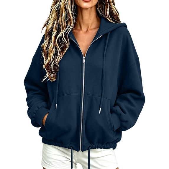 Aeguzox Hoodie for Women Lightweight Long Sleeve Zip up Cardigan with Pockets,Sizes S-2XL