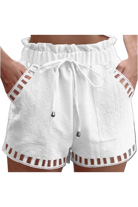 Jean Shorts Womens Solid High Rise Summer Relaxed Wide Leg Cropped,Sizes S-3XL