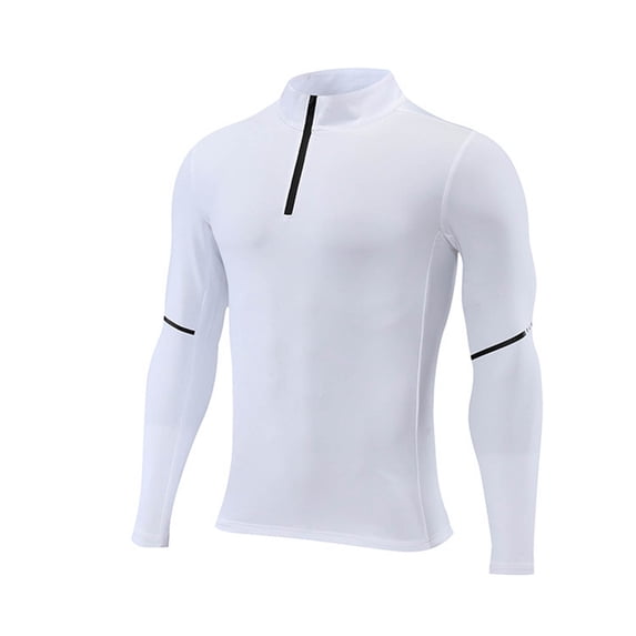 Aeguzox Long Sleeve Shirts for Men Wrinkle Friendly Ultra Thin Compression Quarter Zip Long Sleeve Flexible Workout Pullover,Sizes S-4XL
