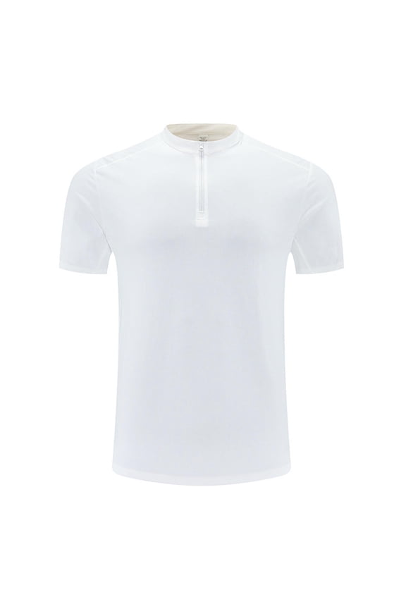 Men's T-shirts Front Center Zipper Design Sports Neck Windproof Outdoor Cycling Essential,Sizes XS-3XL
