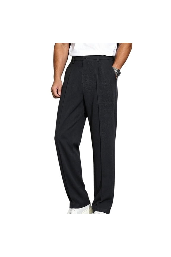 Mens Dress Pants Lightweight Wrinkle Free Deep Side Storage Pockets Single Pleat Business Bottoms,Sizes M-4XL