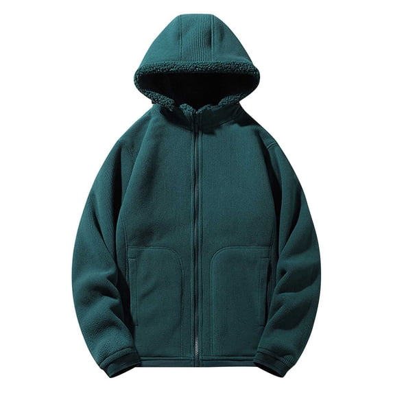 Aeguzox Mens Hoodies Detachable Hood Reversible Double Face Fleece Lined Thickened Hooded Sweatshirt Long Sleeve Casual,Sizes S-5XL