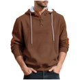 thumbnail image 1 of Aeguzox Mens Hoodies Plain Relaxed Fashionable Button-Up Drawstring Long-Sleeved,Size 3XL, 1 of 8
