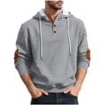 thumbnail image 1 of Mens Hoodies Plain Relaxed Fashionable Button-Up Drawstring Long-Sleeved,Size 3XL, 1 of 7