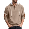 thumbnail image 1 of Mens Hoodies Plain Relaxed Fashionable Button-Up Drawstring Long-Sleeved,Size 3XL, 1 of 8