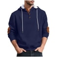 thumbnail image 1 of Mens Hoodies Plain Relaxed Fashionable Button-Up Drawstring Long-Sleeved,Size 3XL, 1 of 7
