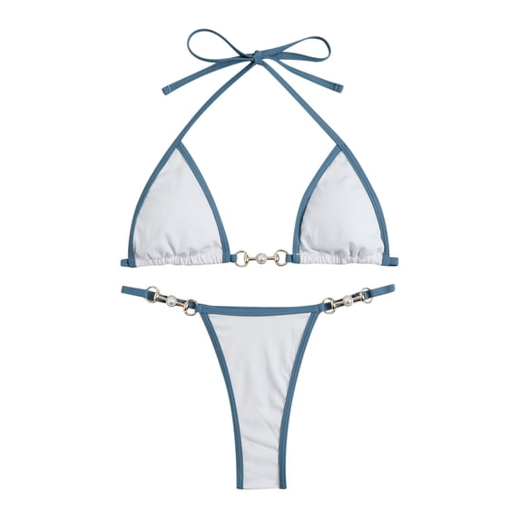 Aeguzox One Piece Swimsuit Women Trendy Split Solid Relaxed Daily Bikini Swimwear,Sizes S-L