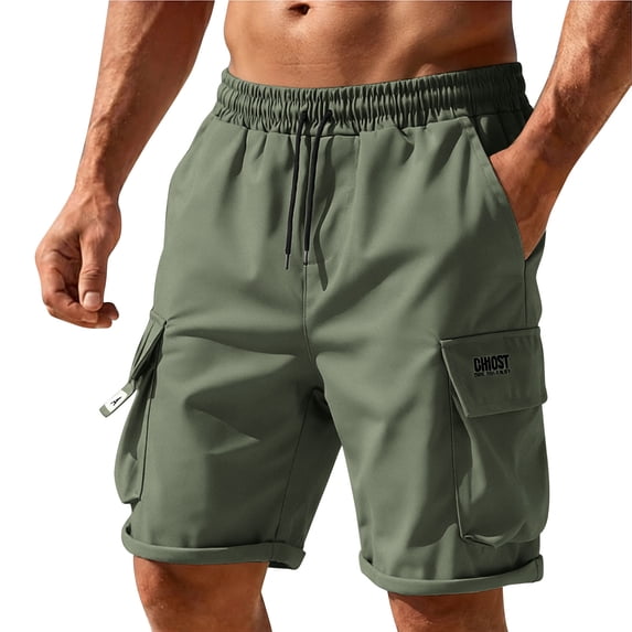 Aeguzox Shorts Men Cargo Solid Five-Quarter Outdoor Multi-Pocket Trail Utility,Sizes M-5XL