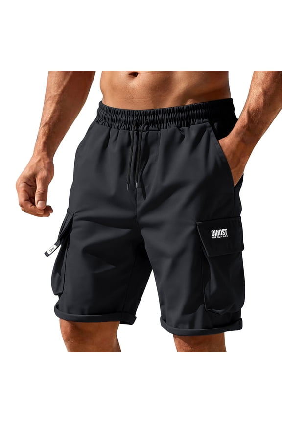Shorts Men Cargo Solid Five-Quarter Outdoor Multi-Pocket Trail Utility,Sizes M-5XL