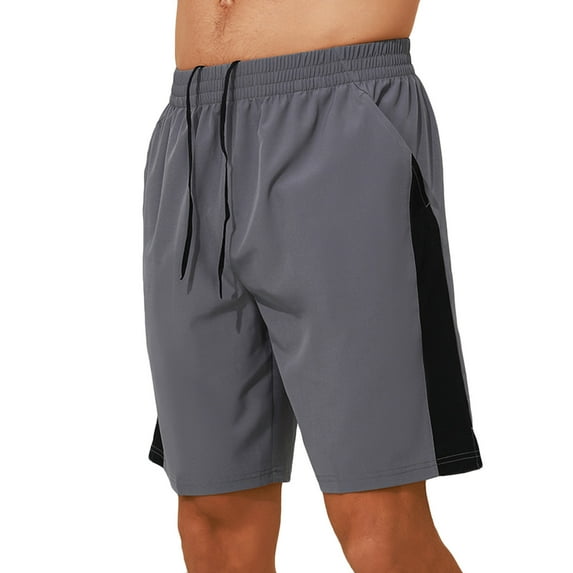 Aeguzox Shorts Men Color Block Splicing Quick Dry Drawstring Elastic ...
