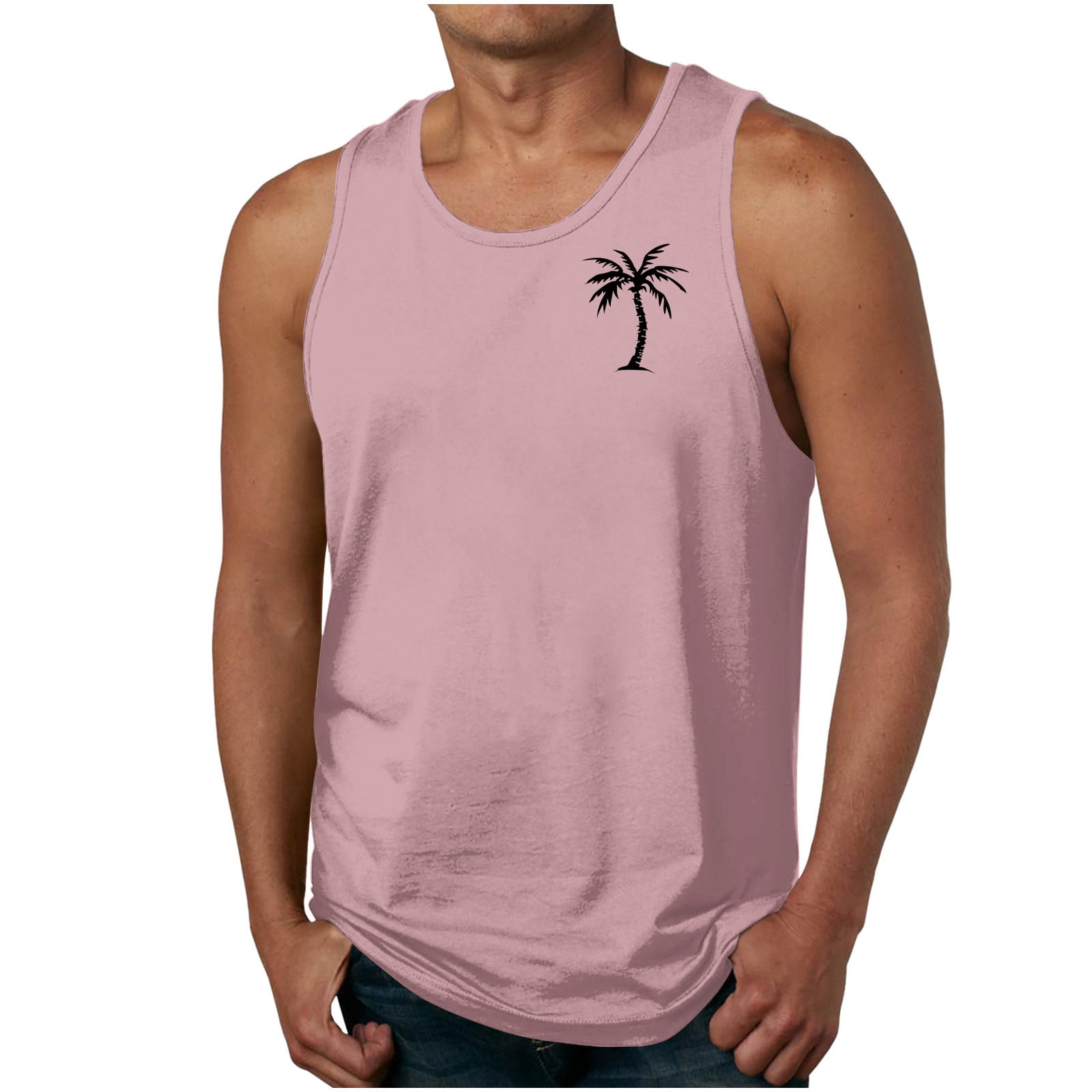 Aeguzox Tank Tops Men Printed Round Neck Sleeveless Casual Summer ...
